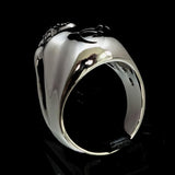 Excellent crafted Men's Communist Skull Ring Hammer Sickle - Sterling Silver - BikeRing4u