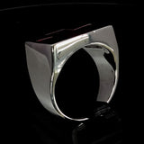 Perfectly crafted Men's Red Cross Ring - Sterling Silver - BikeRing4u