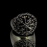 Excellent crafted Men's antiqued Viking Sterling Silver Travel Ring - BikeRing4u