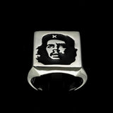 Excellent crafted Men's Revolution Ring Black Socialist - Sterling Silver - BikeRing4u