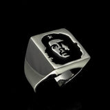 Excellent crafted Men's Revolution Ring Black Socialist - Sterling Silver - BikeRing4u