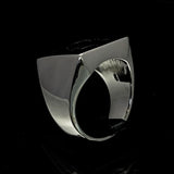 Excellent crafted Men's Revolution Ring Black Socialist - Sterling Silver - BikeRing4u