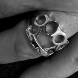 Excellent crafted Men's Brass Outlaw Biker Ring Knuckle Duster - BikeRing4u
