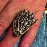 Excellent crafted Men's Animal Ring Male Dragon Sterling Silver 925 - BikeRing4u