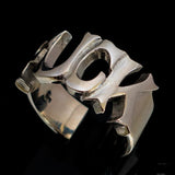 Excellent crafted One Word F*ck Ring - Sterling Silver - BikeRing4u