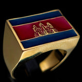 Perfectly crafted Men's rectangle Flag Ring Cambodia - Solid Brass - BikeRing4u