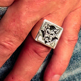 Perfectly crafted Men's Devil Ring Black - Sterling Silver - BikeRing4u