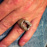 Excellent crafted Men's Sterling Silver Ring Zombie Denture - BikeRing4u