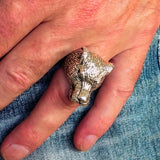 Excellent crafted Men's Sterling Silver Werewolf Ring - BikeRing4u