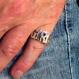 Excellent crafted One Word Girl Ring - Sterling Silver - BikeRing4u
