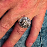 Excellent crafted Men's Balinese God Ring Bali Barong - Sterling Silver - BikeRing4u