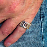 Excellent crafted One Word Boy Ring - Sterling Silver - BikeRing4u
