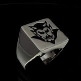 Perfectly crafted Men's Devil Ring Black - Sterling Silver - BikeRing4u