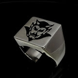 Perfectly crafted Men's Devil Ring Black - Sterling Silver - BikeRing4u