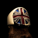 Perfectly crafted Men's Union Jack Flag Ring United Kingdom - solid Brass - BikeRing4u