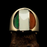 Perfectly crafted Men's National Flag Ring Ireland - solid Brass - BikeRing4u