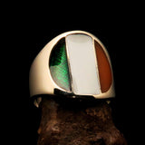 Perfectly crafted Men's National Flag Ring Ireland - solid Brass - BikeRing4u