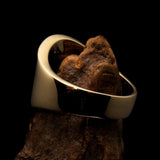 Perfectly crafted Men's National Flag Ring Romania - solid Brass - BikeRing4u