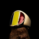 Perfectly crafted Men's National Flag Ring Romania - solid Brass - BikeRing4u