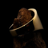 Perfectly crafted Men's National Flag Ring Iran - solid Brass - BikeRing4u