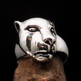 Excellent crafted Sterling Silver Animal Ring Lioness female Lion - BikeRing4u