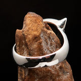 Excellent crafted Sterling Silver Animal Ring Lioness female Lion - BikeRing4u