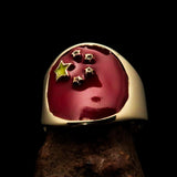 Perfectly crafted Men's National Flag Ring China - solid Brass - BikeRing4u