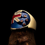 Perfectly crafted Men's National Flag Ring New Zealand - solid Brass - BikeRing4u