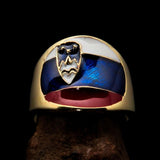 Perfectly crafted Men's National Flag Ring Slovenia - solid Brass - BikeRing4u