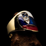 Perfectly crafted Men's National Flag Ring Slovenia - solid Brass - BikeRing4u