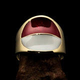 Perfectly crafted Men's National Flag Ring Indonesia - solid Brass - BikeRing4u