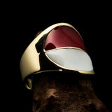 Perfectly crafted Men's National Flag Ring Indonesia - solid Brass - BikeRing4u