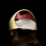 Perfectly crafted Men's National Flag Ring Indonesia - solid Brass - BikeRing4u