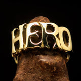 Excellent crafted One Word HERO Ring - Solid Brass - BikeRing4u