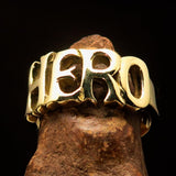 Excellent crafted One Word HERO Ring - Solid Brass - BikeRing4u