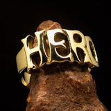 Excellent crafted One Word HERO Ring - Solid Brass - BikeRing4u