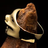 Nicely Crafted Men's Outlaw Black 1% er Gnome Skull Ring - Solid Brass - BikeRing4u