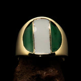 Perfectly crafted Men's National Flag Ring Nigeria - solid Brass - BikeRing4u