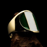 Perfectly crafted Men's National Flag Ring Nigeria - solid Brass - BikeRing4u
