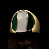 Perfectly crafted Men's National Flag Ring Nigeria - solid Brass - BikeRing4u