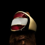 Perfectly crafted Men's National Flag Ring Austria - solid Brass - BikeRing4u