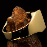 Excellent crafted rectangle shaped Men's New Zealand Flag Ring - Solid Brass - BikeRing4u