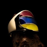 Perfectly crafted Men's National Flag Ring Armenia - solid Brass - BikeRing4u