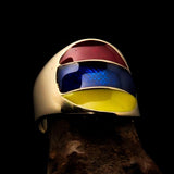 Perfectly crafted Men's National Flag Ring Armenia - solid Brass - BikeRing4u