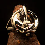 Excellent crafted Fish and Sword Combat Diver Ring - Solid Brass - BikeRing4u