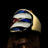 Perfectly crafted Men's National Flag Ring Cuba - solid Brass - BikeRing4u
