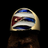 Perfectly crafted Men's National Flag Ring Cuba - solid Brass - BikeRing4u