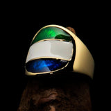 Perfectly crafted Men's National Flag Ring Sierra Leone - solid Brass - BikeRing4u