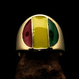 Perfectly crafted Men's National Flag Ring Guinea - solid Brass - BikeRing4u