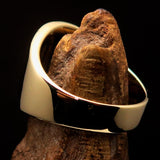 Excellent crafted ancient Men's Black Twin Head Eagle Ring - Solid Brass - BikeRing4u